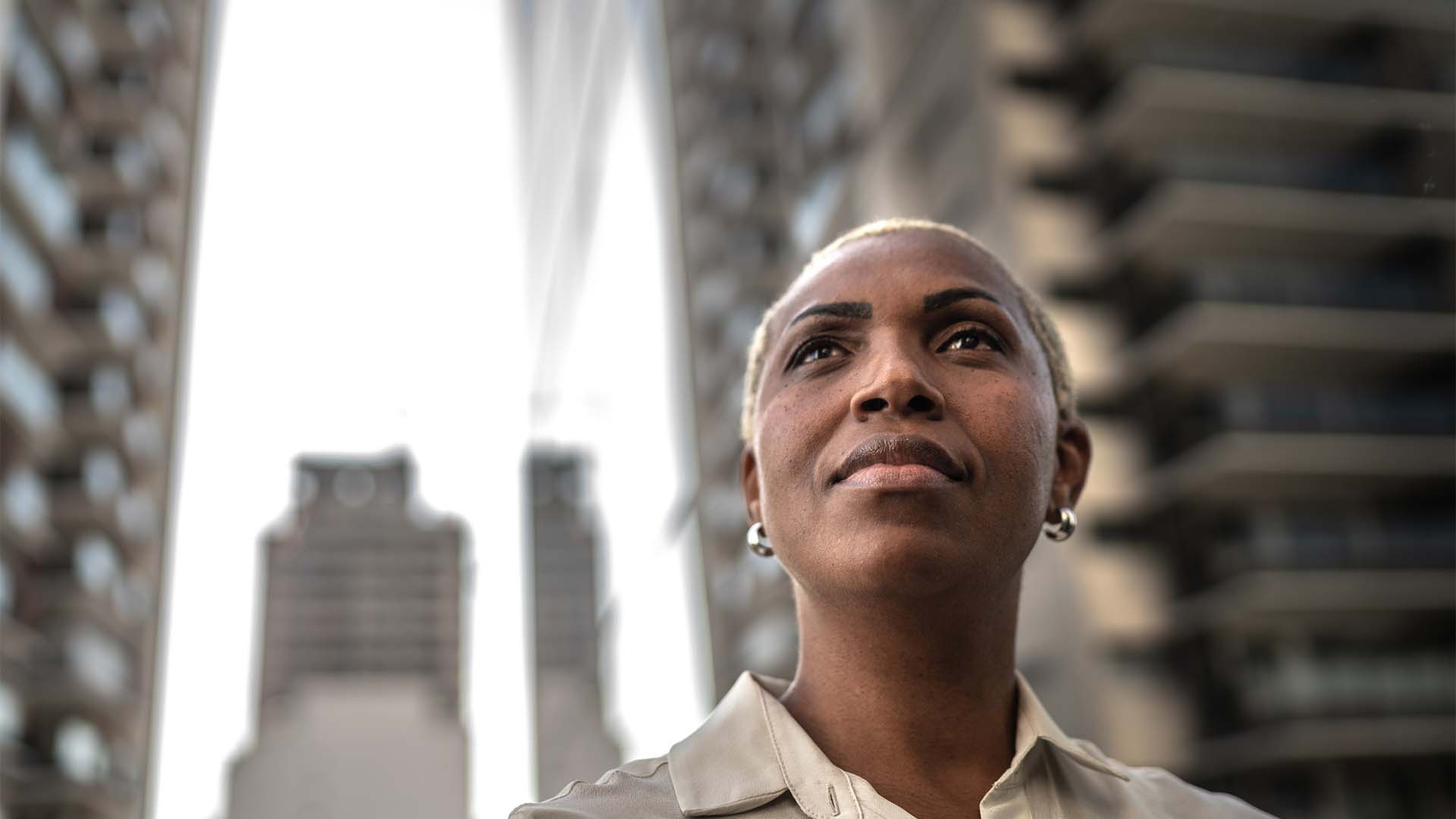 Woman looking up