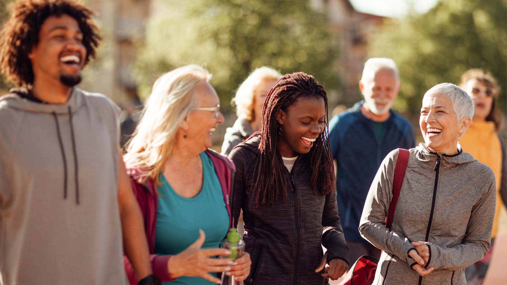 Group of people laughing together