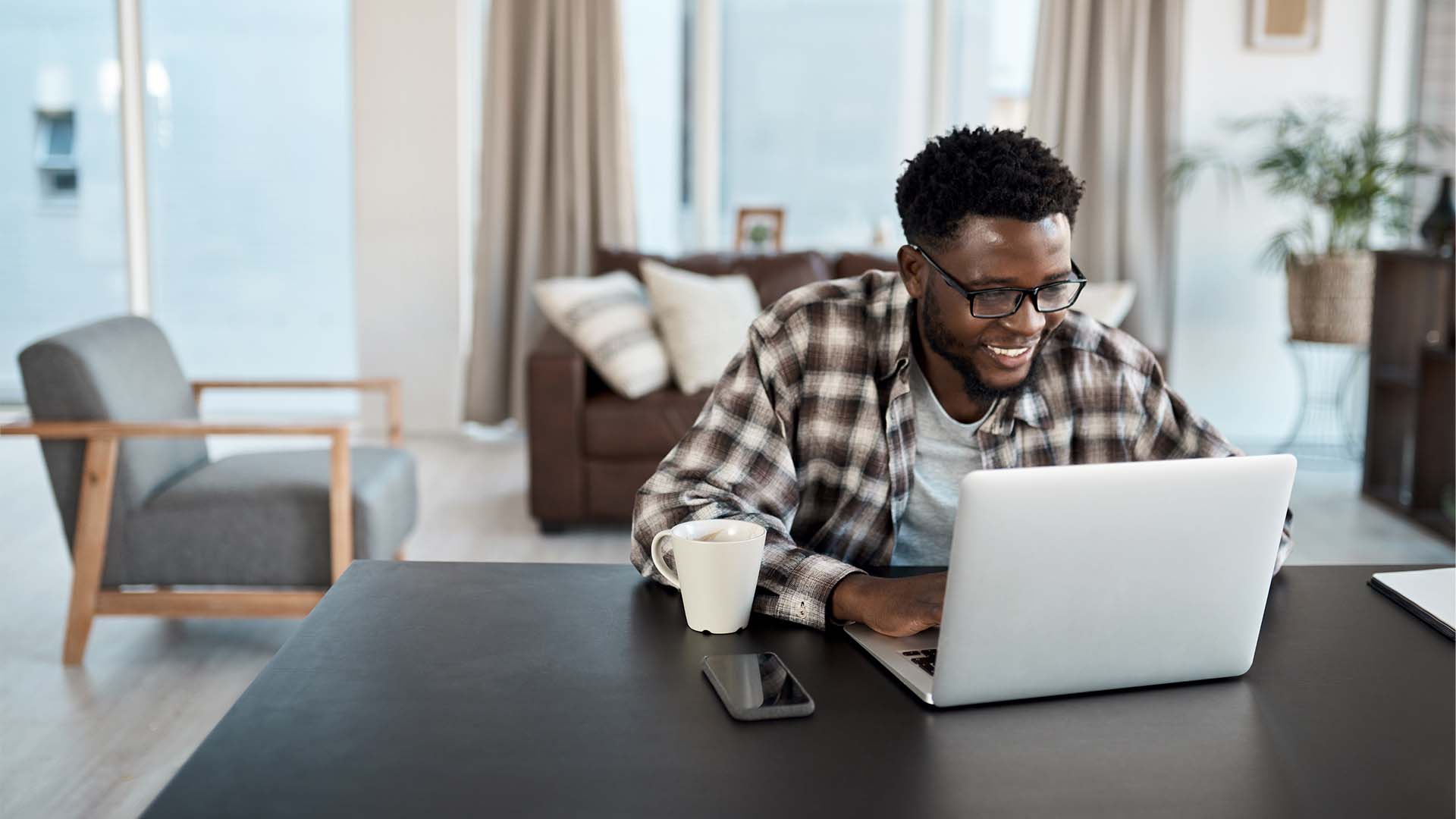 Man working at a laptop