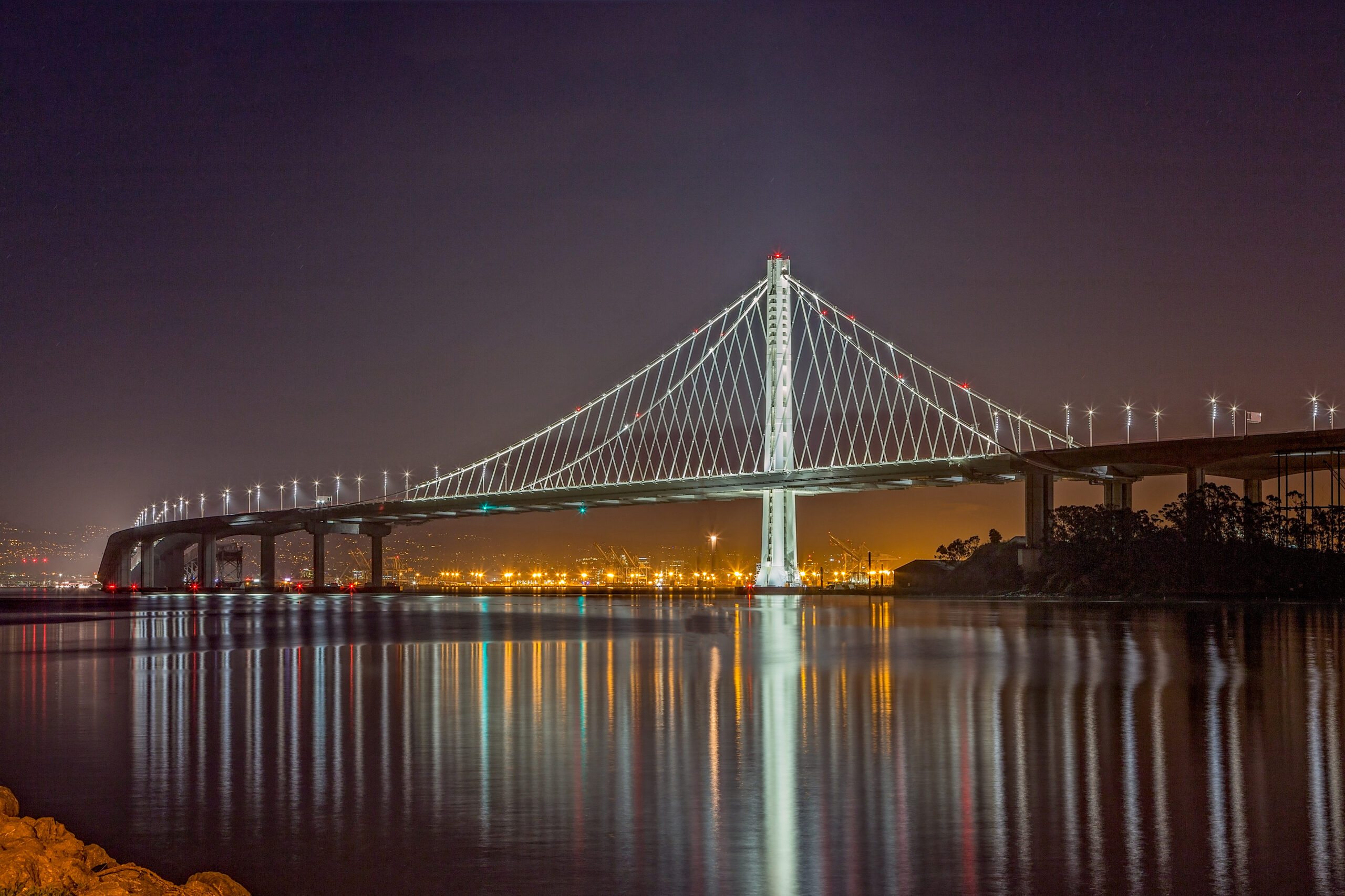 Bay Bridge at night